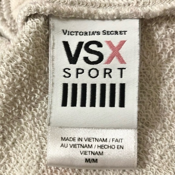 VS Sport Women's Oatmeal Tunic Bright Pink Lace-Up Back Sweater Size Medium - Picture 6 of 7